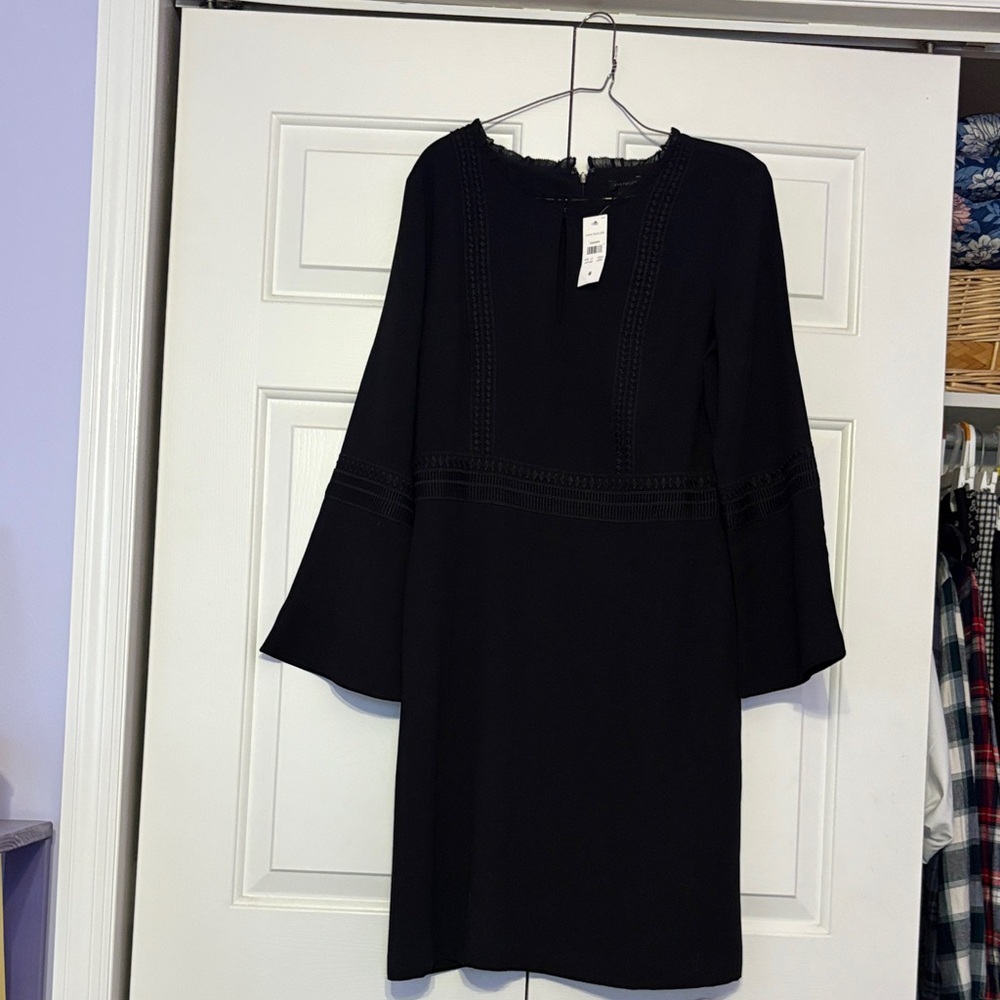 Ann Taylor Elegant Black Long Sleeve Dress